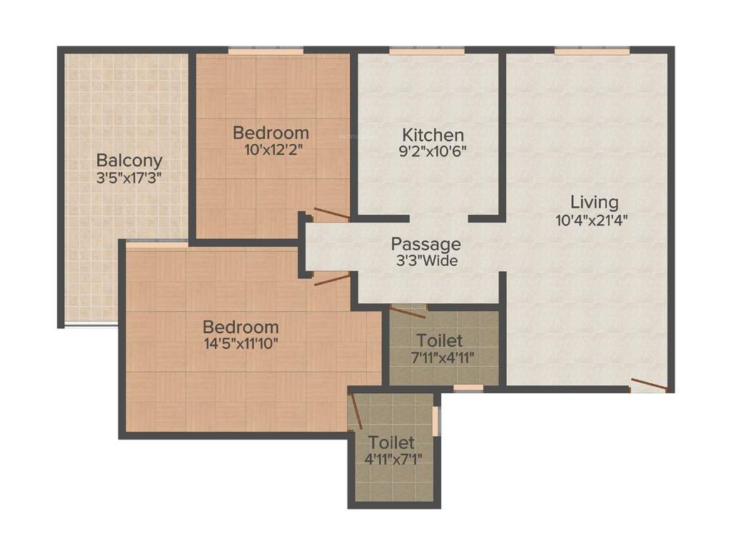 Vaastu Ramnagar Housing Society (2BHK+2T (1,132 sq ft) 1132 sq ft)