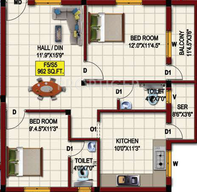 MS Foundations Samta (2BHK+2T (962 sq ft) 962 sq ft) MS Foundations Samta (2BHK+2T (962 sq ft) 962 sq ft)