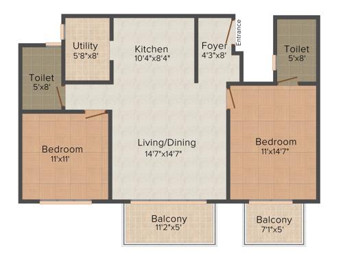 Unishire Projects Pvt Ltd Verzure 2BHK+2T (1,374 sq ft) Unishire Projects Pvt Ltd Verzure 2BHK+2T (1,374 sq ft)