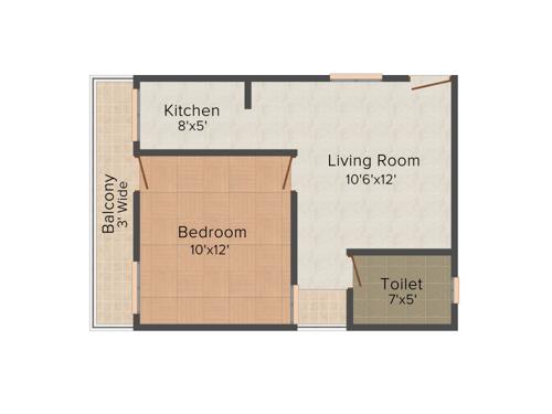 AKH Royal Apartment (1BHK+1T (575 sq ft) 575 sq ft)