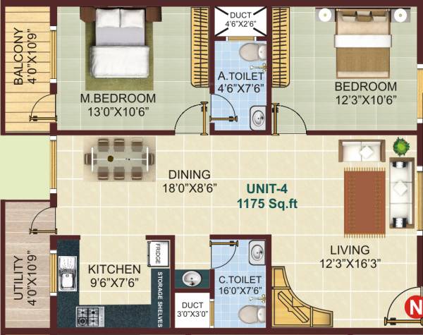Shivaganga Dwarkamai (2BHK+2T (1,175 sq ft) 1175 sq ft)