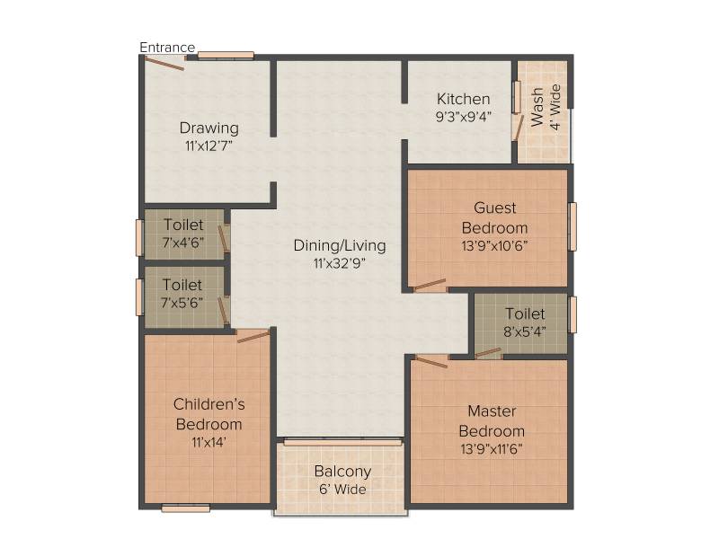 Royal Serene PCH (3BHK+3T (1,810 sq ft)   Pooja Room 1810 sq ft)