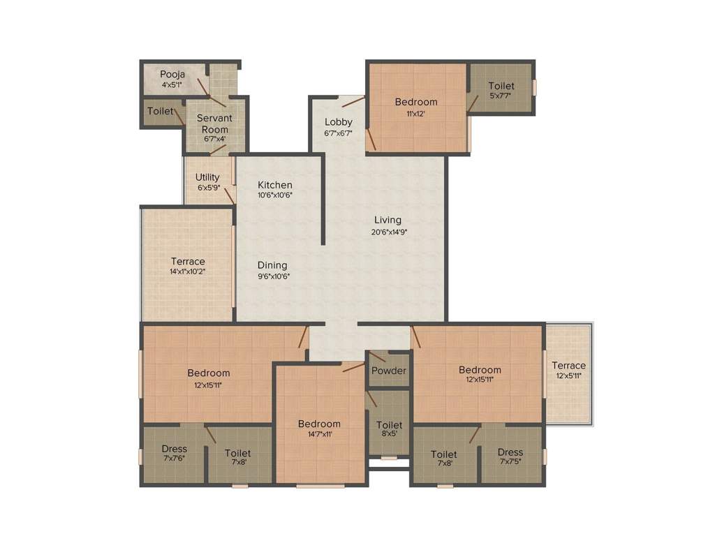 Pashankar Yin Yang (4BHK+4T (2,460 sq ft) 2460 sq ft)