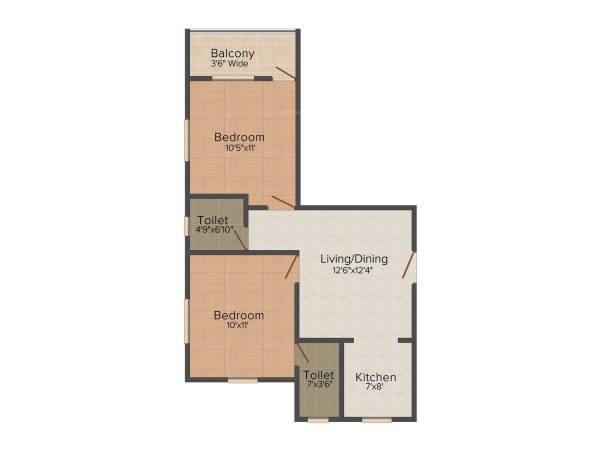 Rechi Anandi Apartment (2BHK+1T (840 sq ft) 840 sq ft)