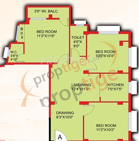 Rechi Anandi Apartment (3BHK+2T (1,040 sq ft) 1040 sq ft)