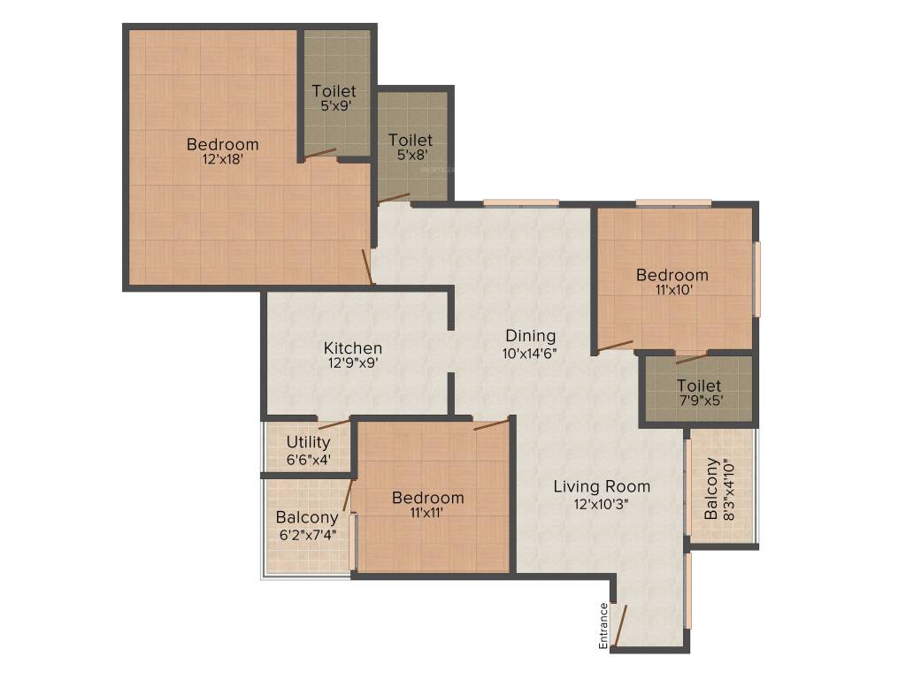 BBCL Ananya (3BHK+3T (1,623 sq ft) 1623 sq ft) BBCL Ananya (3BHK+3T (1,623 sq ft) 1623 sq ft)