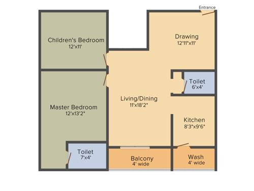 Royal Sai Krishna Mansion (2BHK+2T (1,175 sq ft) 1175 sq ft)