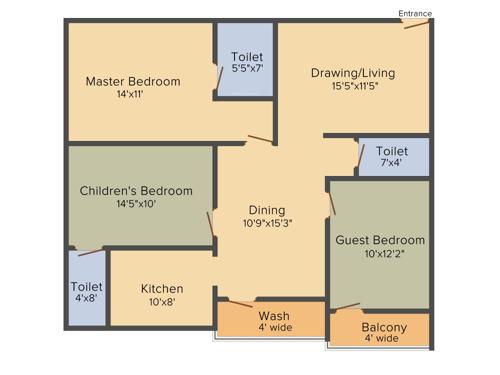 Royal Sai Krishna Mansion (3BHK+3T (1,483 sq ft) 1483 sq ft)