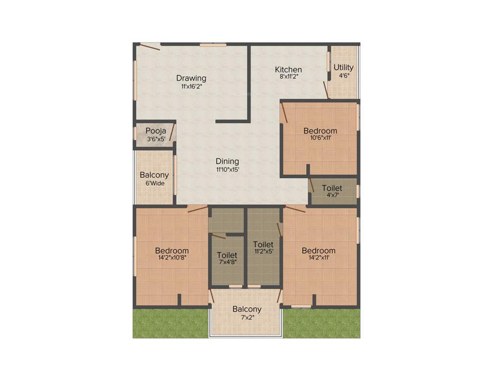 GSV Swarna Meenakshi Pride (3BHK+3T (1,650 sq ft)   Pooja Room 1650 sq ft)