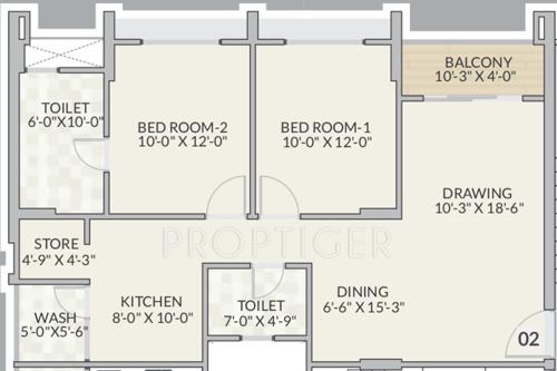 Radhe Radiance Residency (2BHK+2T (1,315 sq ft) 1315 sq ft)