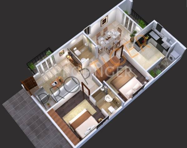 Aashrayaa Aashrayaa Serenity (2BHK+2T (1,173 sq ft) 1173 sq ft)