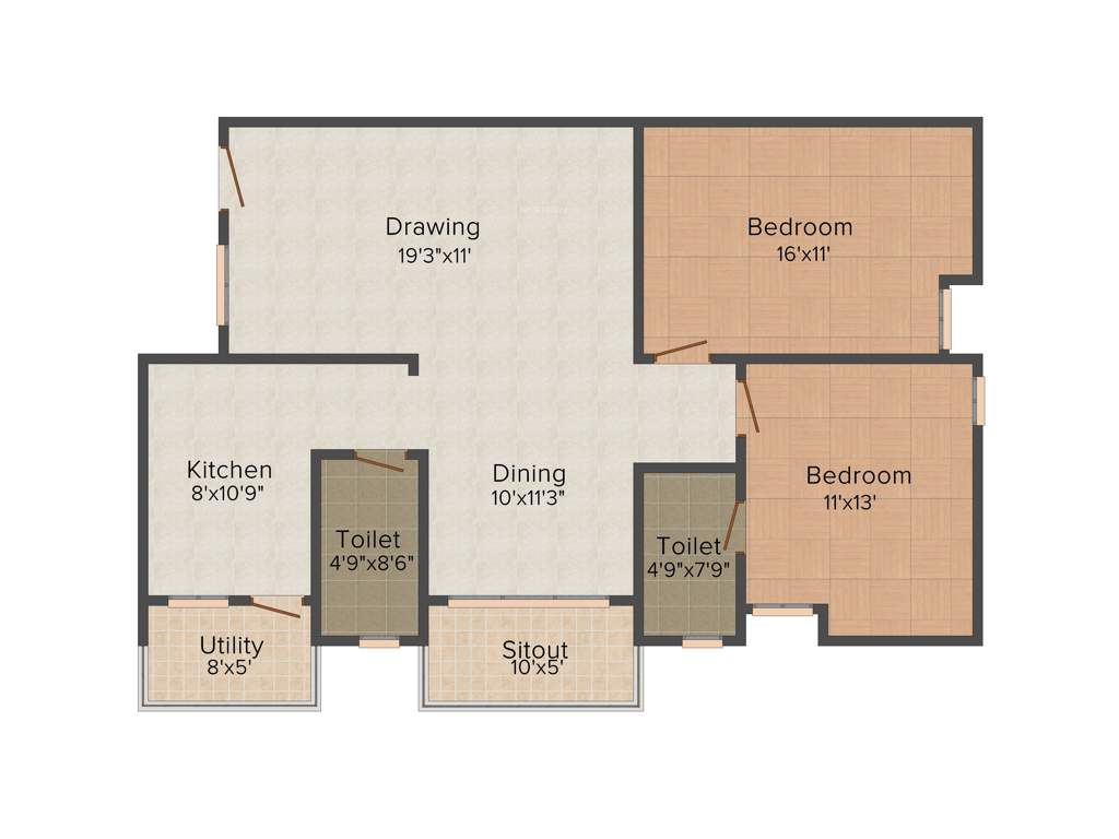 Cosmos Jewels (2BHK+2T (651 sq ft) 651 sq ft)