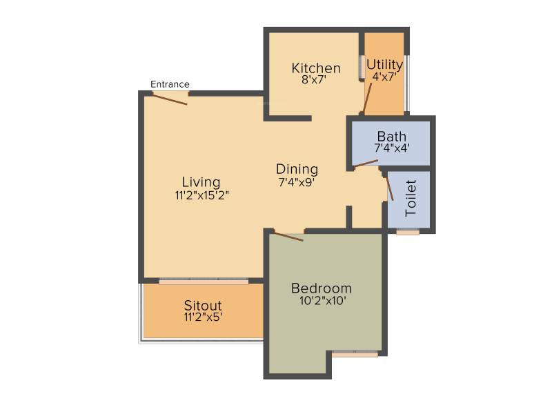 Goyal Footprints (1BHK+1T (763 sq ft) 763 sq ft)