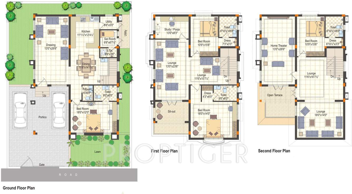 Aditya Villa Grande (4BHK+4T (4,790 sq ft)   Study Room 4790 sq ft)