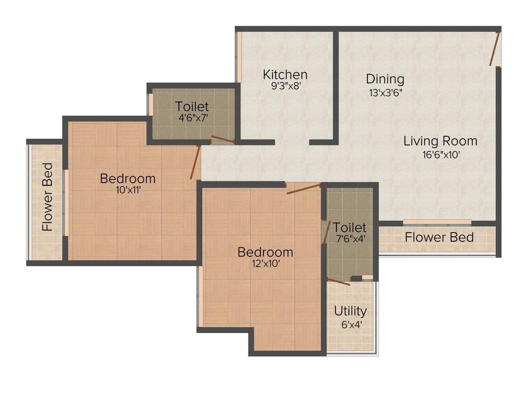 Cosmos Orchid (2BHK+2T (651 sq ft) 651 sq ft)