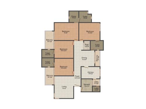 Vipul Greens (4BHK+4T (2,580 sq ft) Servant Room 2580 sq ft) Vipul Greens (4BHK+4T (2,580 sq ft) Servant Room 2580 sq ft)