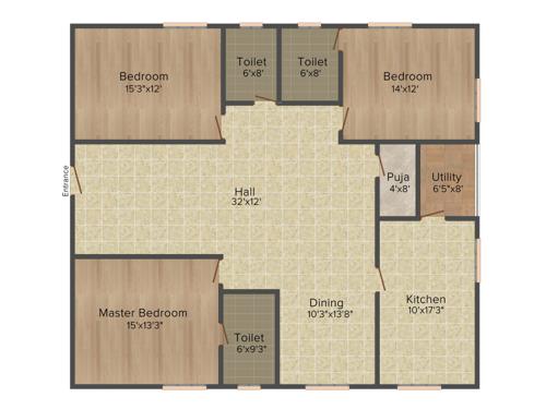 Legend Suraj (3BHK+3T (2,166 sq ft)   Pooja Room 2166 sq ft)