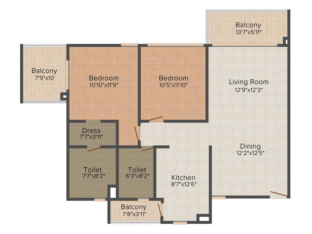 Vatika Jaipur 21 (2BHK+2T (1,430 sq ft) 1430 sq ft)