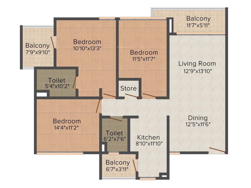 Vatika Jaipur 21 (3BHK+2T (1,760 sq ft) 1760 sq ft)