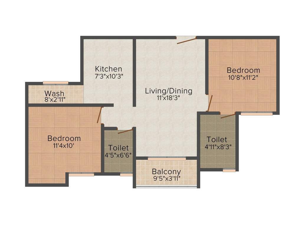 MMRF Sai Enclave (2BHK+2T (1,000 sq ft) 1000 sq ft)
