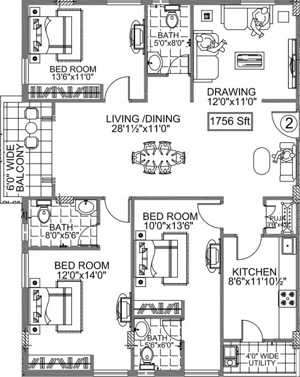 Legend Flora (3BHK+3T (1,756 sq ft) + Pooja Room 1756 sq ft) Legend Flora (3BHK+3T (1,756 sq ft) + Pooja Room 1756 sq ft)