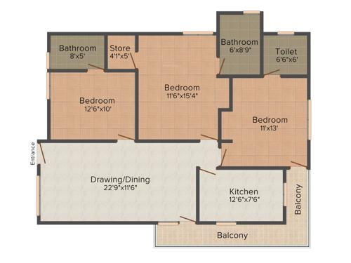 Mittals Rishi Apartments (3BHK+3T (1,750 sq ft) 1750 sq ft)
