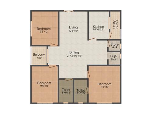 Skypx Oaks (3BHK+2T (1,400 sq ft) Pooja Room 1400 sq ft) Skypx Oaks (3BHK+2T (1,400 sq ft) Pooja Room 1400 sq ft)