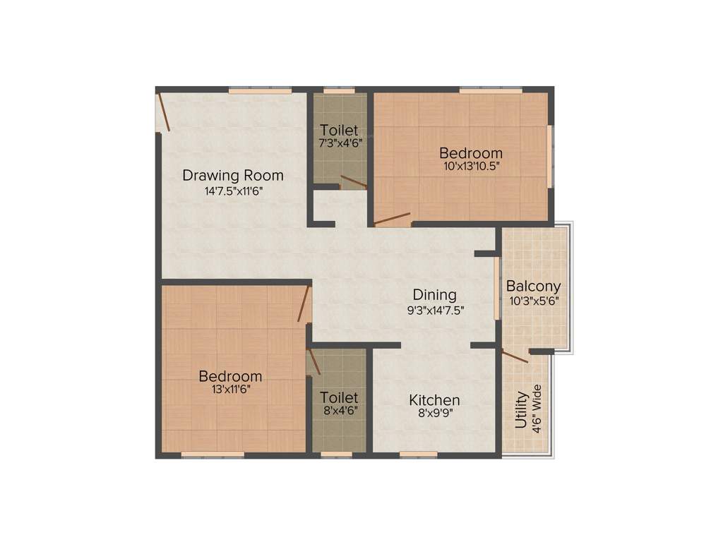 RSRPPL Four Seasons (2BHK+2T (1,200 sq ft) 1200 sq ft)