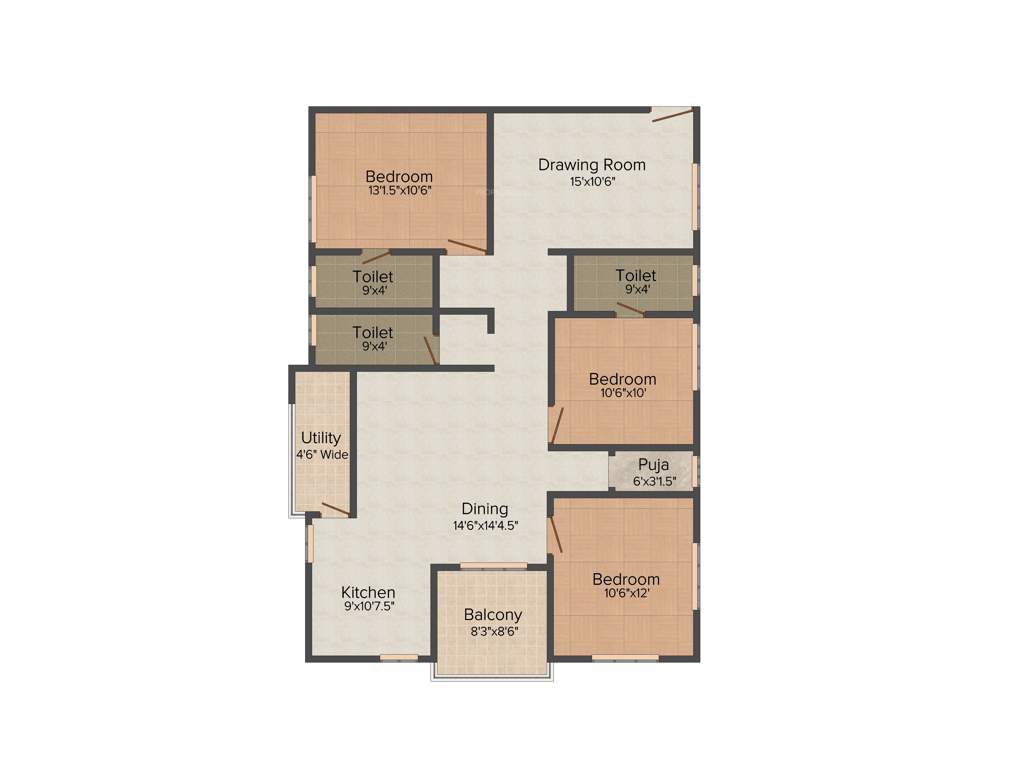 RSRPPL Four Seasons (3BHK+3T (1,620 sq ft)   Pooja Room 1620 sq ft)