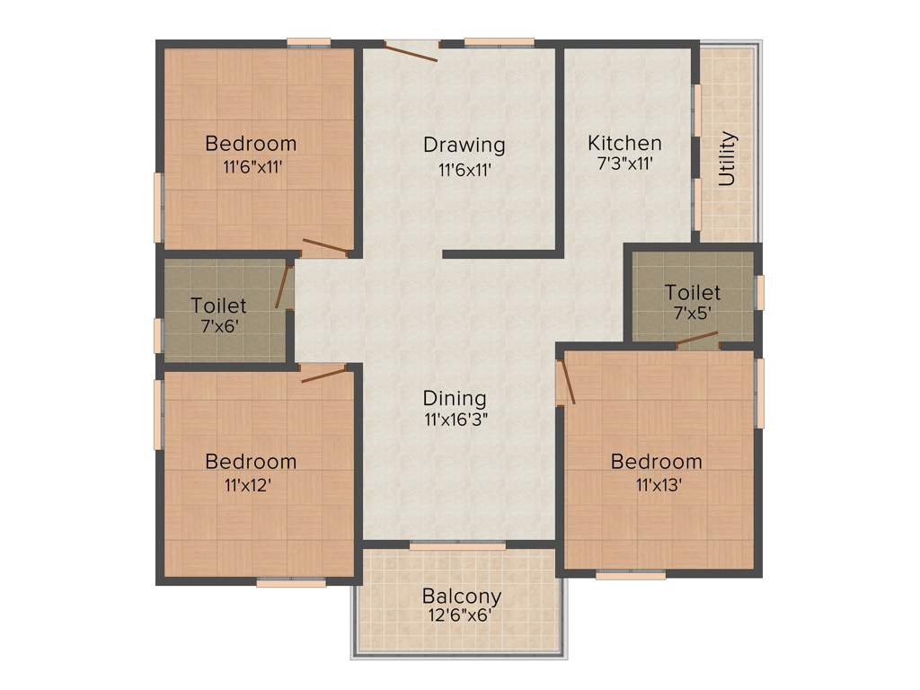 Bhavya Tulasi Vanam (3BHK+2T (1,450 sq ft) 1450 sq ft)