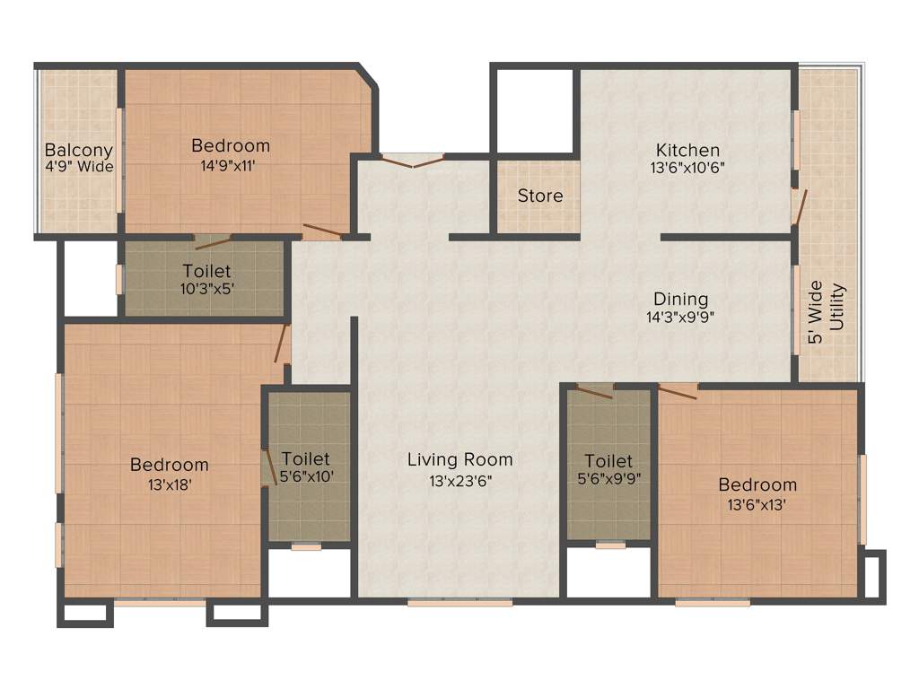 Green Amans Lifestyle (3BHK+3T (2,450 sq ft) 2450 sq ft)