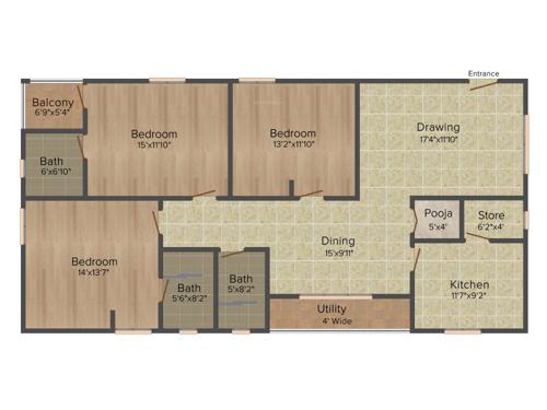 Legend Crystal (3BHK+3T (1,842 sq ft)   Pooja Room 1842 sq ft)