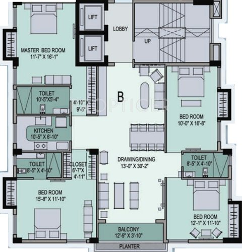 Fort Harmony (4BHK+3T (2,225 sq ft) 2225 sq ft)