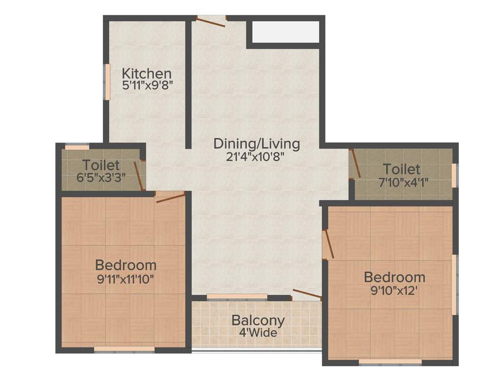 Capricorn Jewels (2BHK+2T (950 sq ft) 950 sq ft)