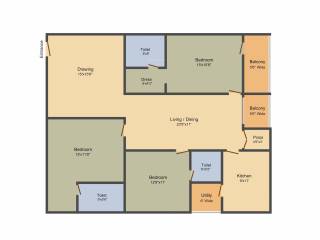 Legend Venkatesa (3BHK+3T (1,843 sq ft)   Pooja Room 1843 sq ft)