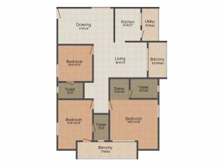 Srinidhi Sri Garnet Park (3BHK+3T (1,886 sq ft) 1886 sq ft)