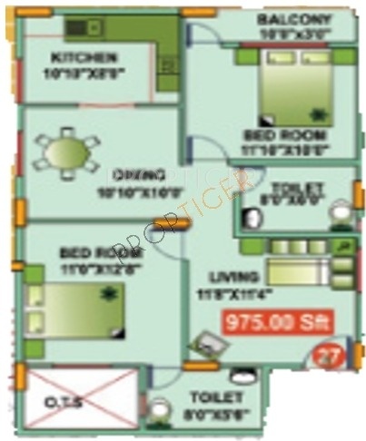 Mahaveer Ridge (2BHK+2T (975 sq ft) 975 sq ft) Mahaveer Ridge (2BHK+2T (975 sq ft) 975 sq ft)