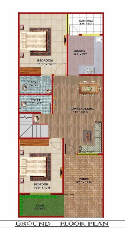  villas Floor Plan Ground Floor Plan