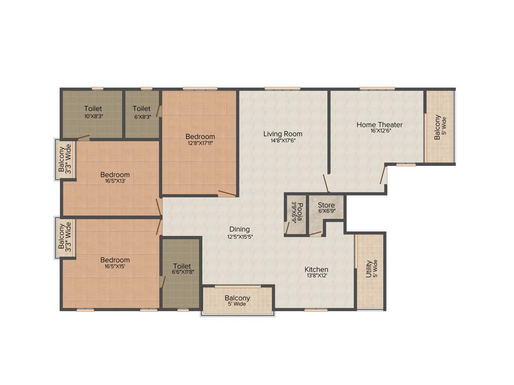 Sri Aditya Akshaya Pride (3BHK+3T (2,750 sq ft) Pooja Room 2750 sq ft)