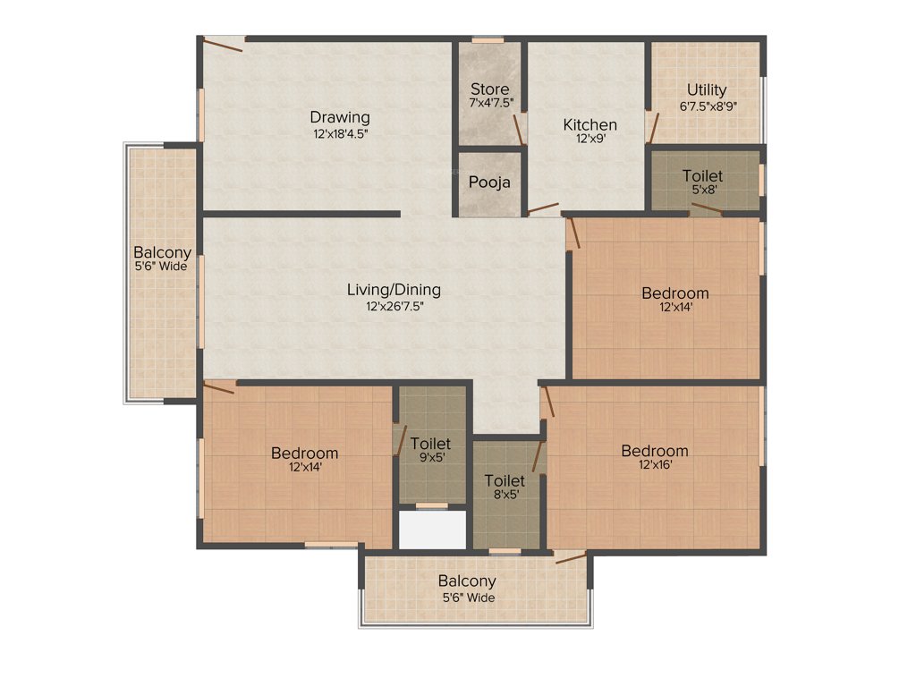 TNR Vaishnovi Sikhara 3BHK+3T (2,295 sq ft)   Pooja Room