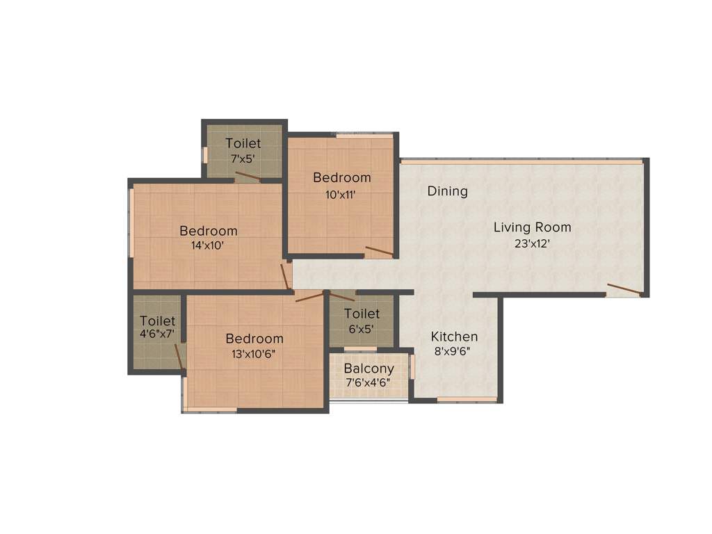 Ganesh Malabar County II (3BHK+3T (1,530 sq ft) 1530 sq ft)