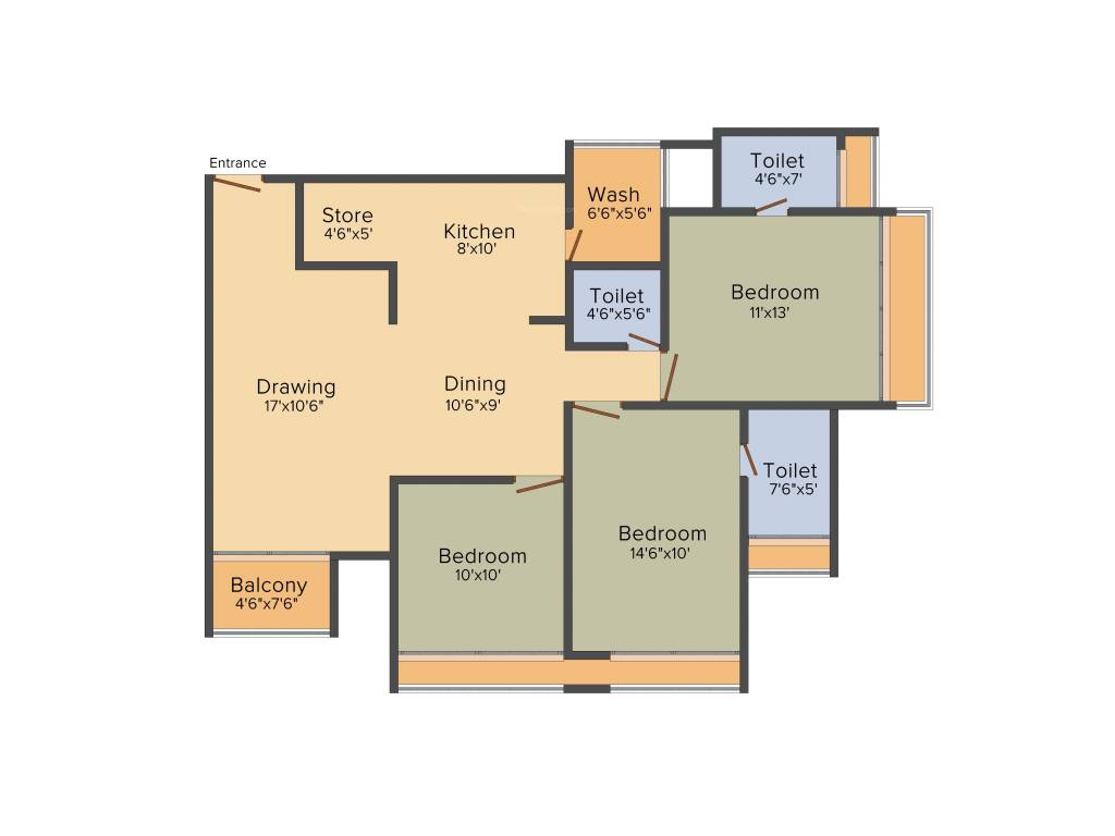 Dharmadev Neelkanth Riverview (3BHK+3T (1,750 sq ft) 1750 sq ft)