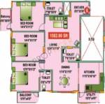 Mahaveer Ridge (3BHK+3T (1,582 sq ft) 1582 sq ft)