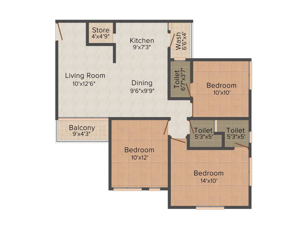 Deep Satyadeep Heights (3BHK+3T (1,450 sq ft) 1450 sq ft) Deep Satyadeep Heights (3BHK+3T (1,450 sq ft) 1450 sq ft)