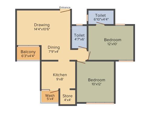 Aroma Aakruti Heights (2BHK+2T (1,080 sq ft) 1080 sq ft) Aroma Aakruti Heights (2BHK+2T (1,080 sq ft) 1080 sq ft)