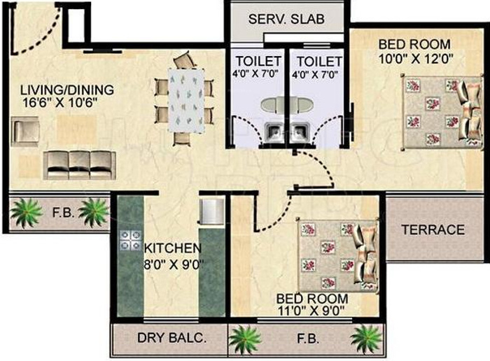 AP Bianca (2BHK+2T (1,060 sq ft) 1060 sq ft) AP Bianca (2BHK+2T (1,060 sq ft) 1060 sq ft)