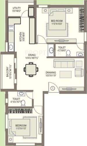 Alekhya Jasmine (2BHK+2T (1,140 sq ft) 1140 sq ft)