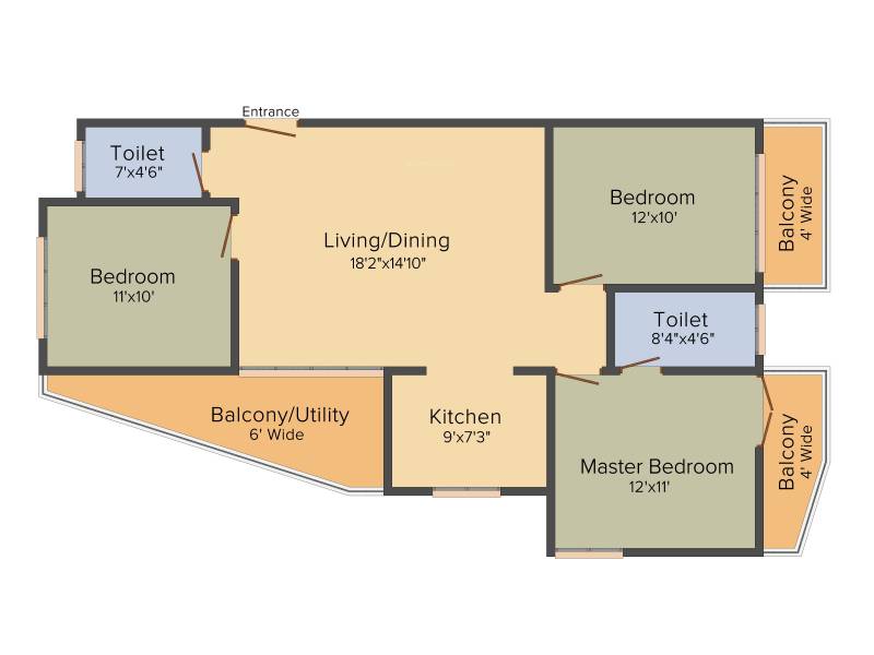VH Celino Apartment (3BHK+2T (1,310 sq ft) 1310 sq ft)