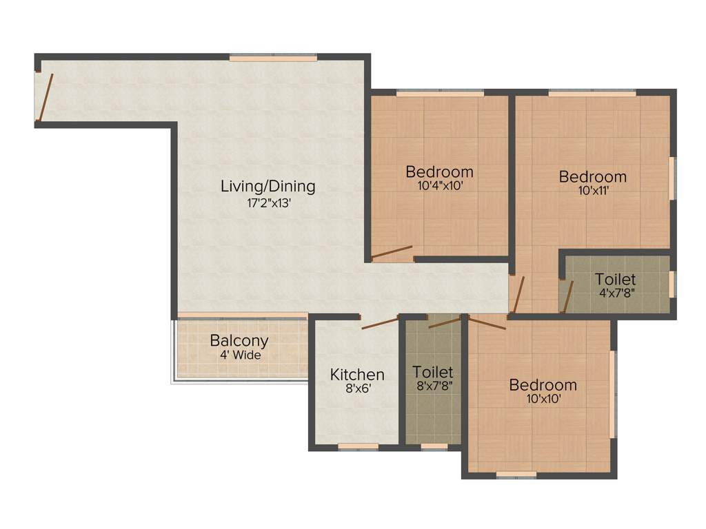 Sweet Hut Group Sinjini Apartment 3BHK+2T (1,258 sq ft)