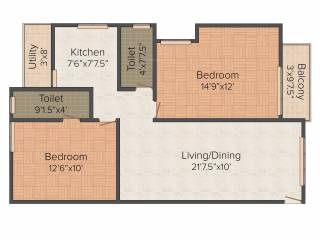Sri Grand (2BHK+2T (1,068 sq ft) 1068 sq ft)